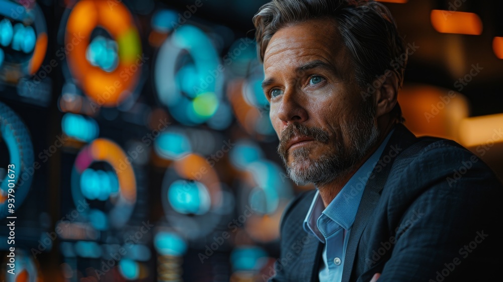 A market maverick, a stylish trader, driving digital financial insights. Generative AI A market maverick, a stylish trader, driving digital financial insights. Generative AI