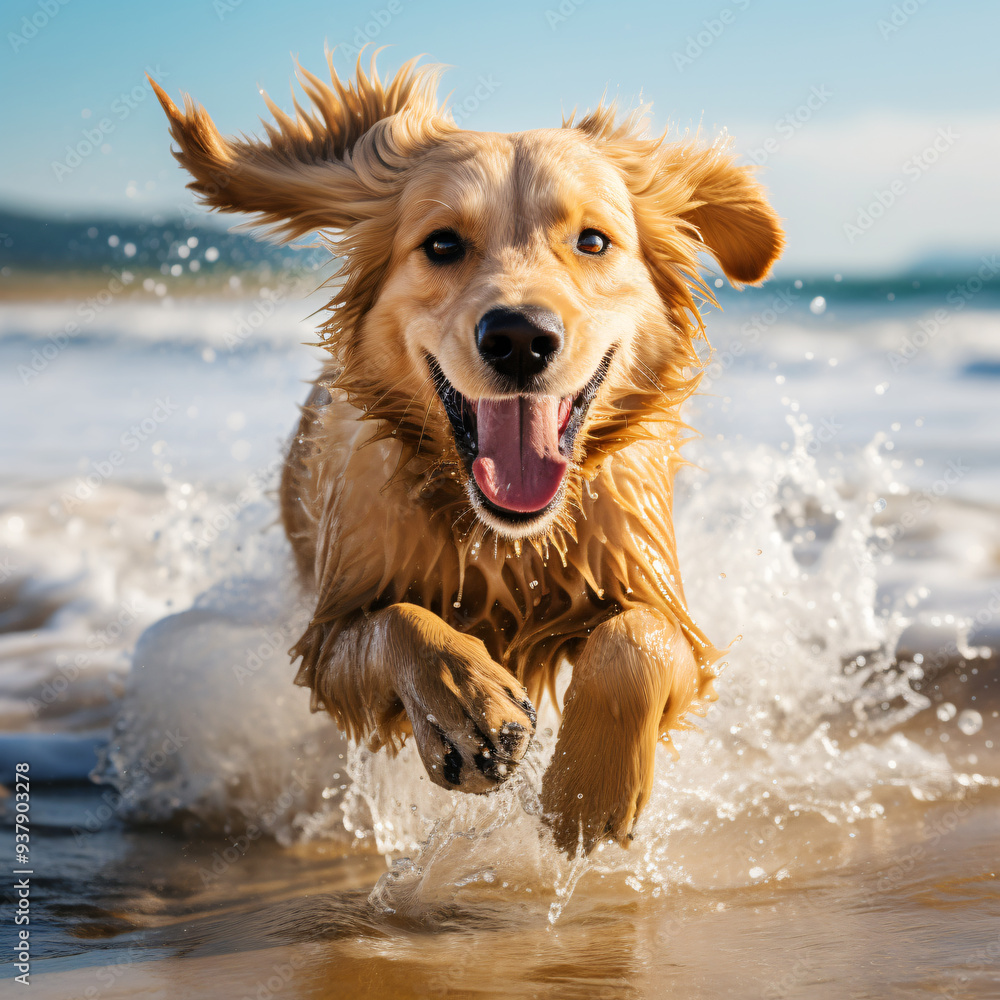 Joyful HD Photos of a Happy Golden Retriever in Full Bloom Joyful HD Photos of a Happy Golden Retriever in Full Bloom