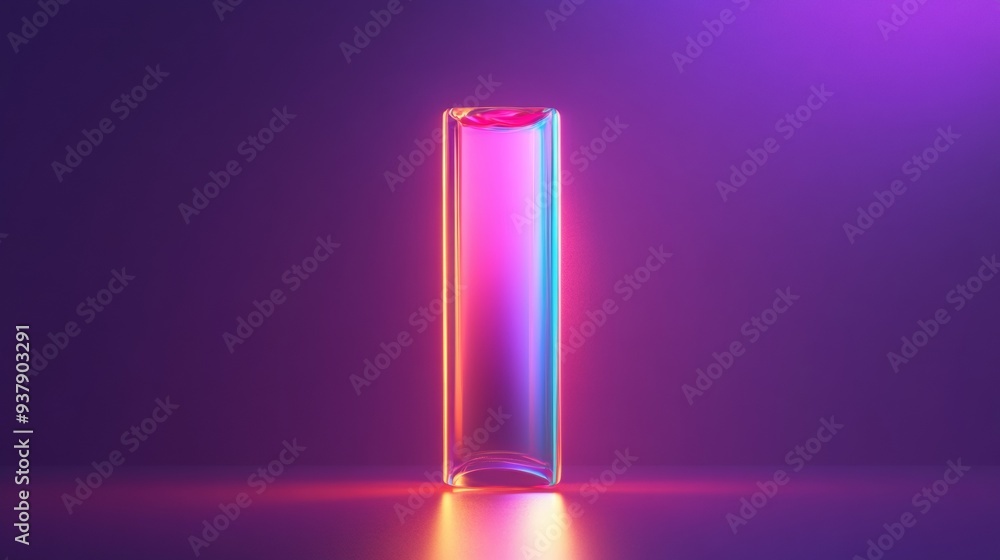 A glowing, neon letter A glowing, neon letter