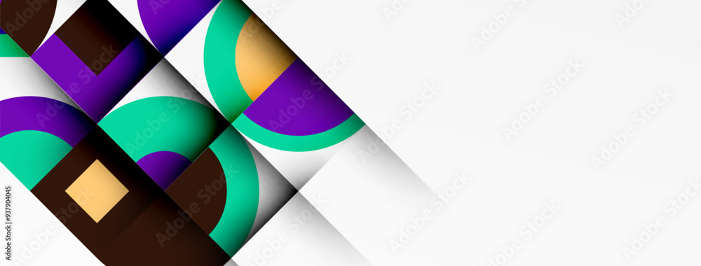 Obraz premium Geometric design abstract background - circles squares