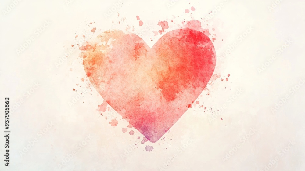 A heart with splatters of paint on it A heart with splatters of paint on it