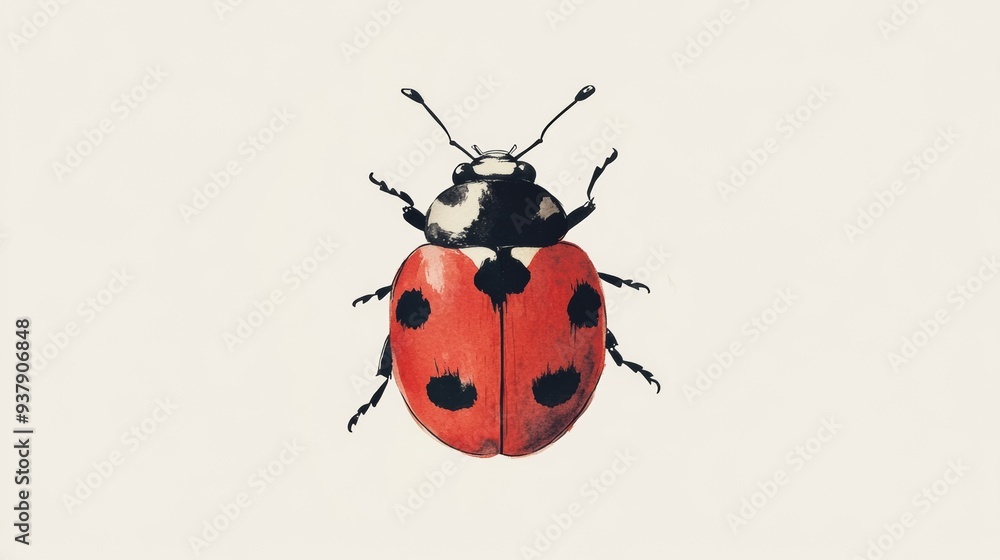 A ladybug with black spots on its back A ladybug with black spots on its back