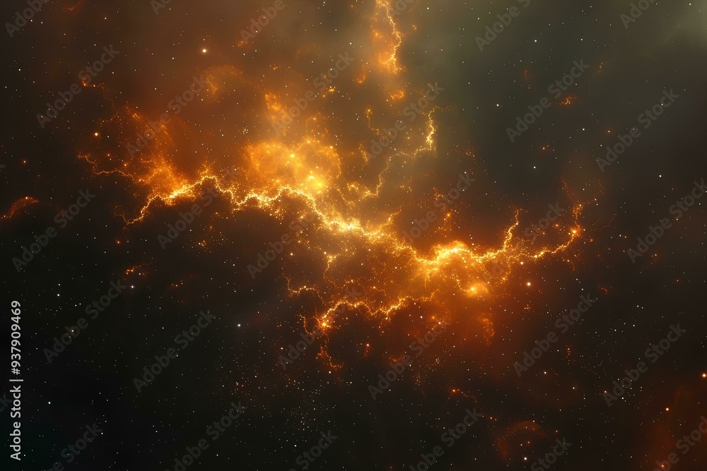 Fototapeta premium Beautiful dark space background with stars, nebulae and clouds. Abstract fantasy universe backdrop