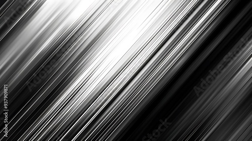 A dynamic abstract image featuring diagonal lines in shades of black and white, creating a sense of movement.