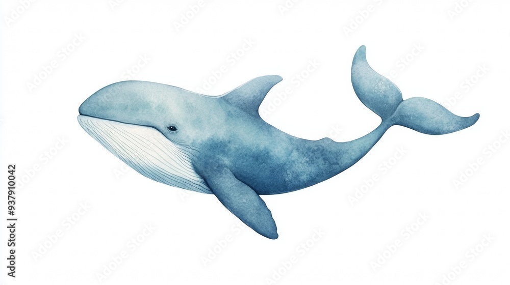 Obraz premium A blue whale is swimming in the ocean