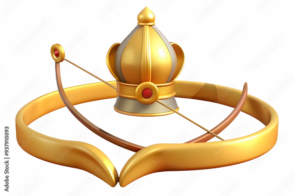 Crown For Ravan 3D Ravana Crown and Bow Vector concept as Vector illustration of ...