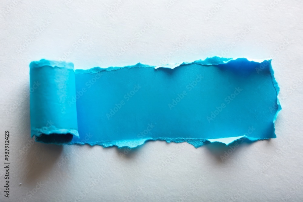Ripped Blue Paper Texture With White Background. Ripped Blue Paper Texture With White Background.