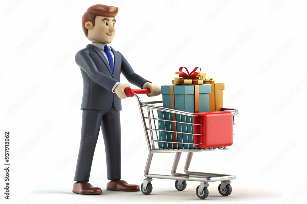 3D Shopper Buying Gift in Store concept as Candid shot of a shopper purchasing a gift in a store during Black Friday capturing the thoughtful and generous aspect of shopping for others during the holi 3D Shopper Buying Gift in Store concept as Candid shot of a shopper purchasing a gift in a store during Black Friday capturing the thoughtful and generous aspect of shopping for others during the holi