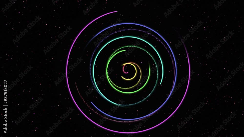 Colorful Neon Spirals Rotating Animation Colorful Neon Spirals Rotating Animation