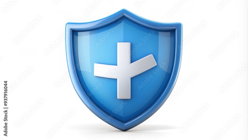 Blue shield with white cross and tick symbols, representing trusted healthcare, protection, and approved medical safety, on a clean white background, symbolizing reliable wellness. Blue shield with white cross and tick symbols, representing trusted healthcare, protection, and approved medical safety, on a clean white background, symbolizing reliable wellness.