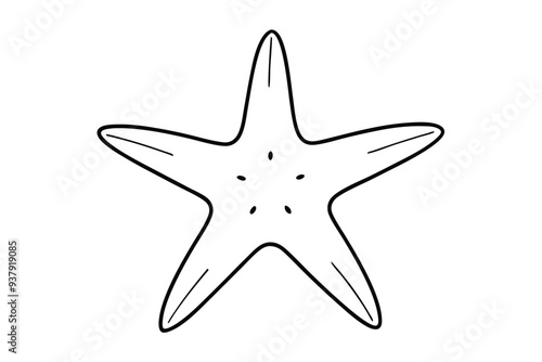 A Star fish line art vector illustration