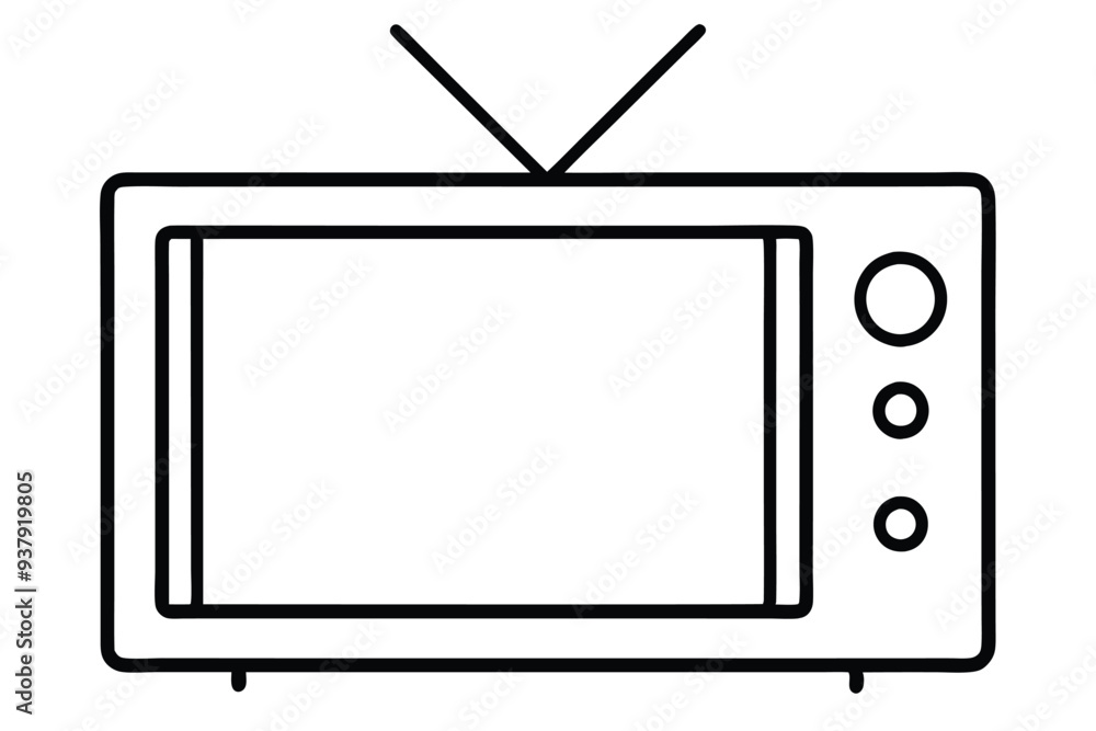 A Television line art vector illustration A Television line art vector illustration