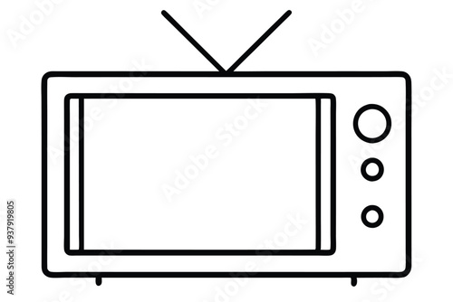 A Television line art vector illustration