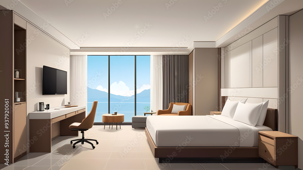 hotel room photo,illustration.It is a luxury hotel room. hotel room photo,illustration.It is a luxury hotel room.