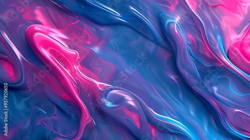 A vibrant abstract design featuring fluid shapes in pink and blue tones, ideal for backgrounds and digital art.