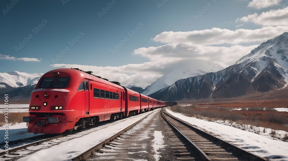 Fototapeta premium railway in the mountains