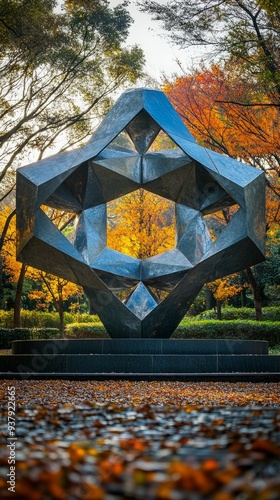 Baha'i Nine Pointed Star Modern Sculpture Baha'i Faith Religion Spiritual Symbol photo