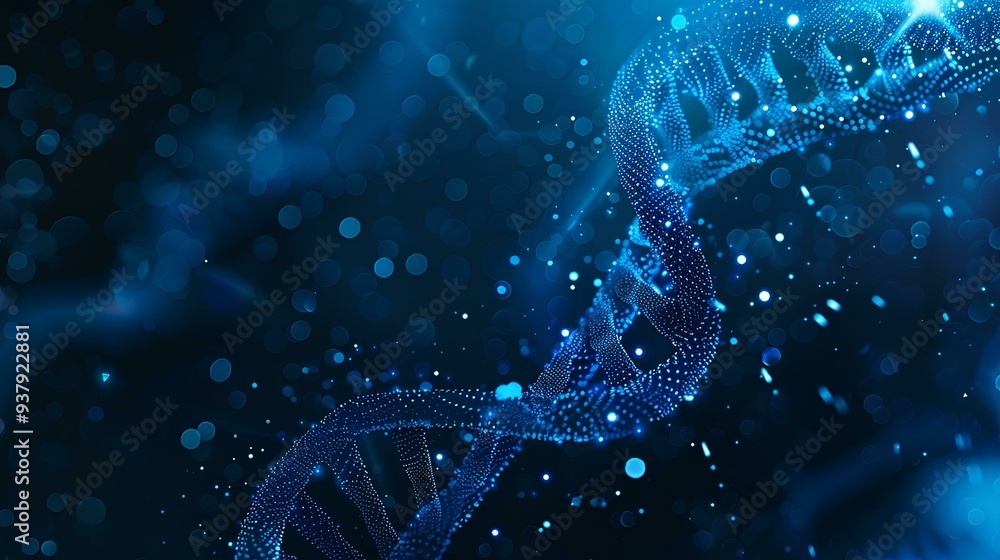 Digital DNA and data technology background, digital twin of carbon chain in double helix for medical science research with futuristic blue light effect on dark abstract cyberspace tech backdrop Digital DNA and data technology background, digital twin of carbon chain in double helix for medical science research with futuristic blue light effect on dark abstract cyberspace tech backdrop