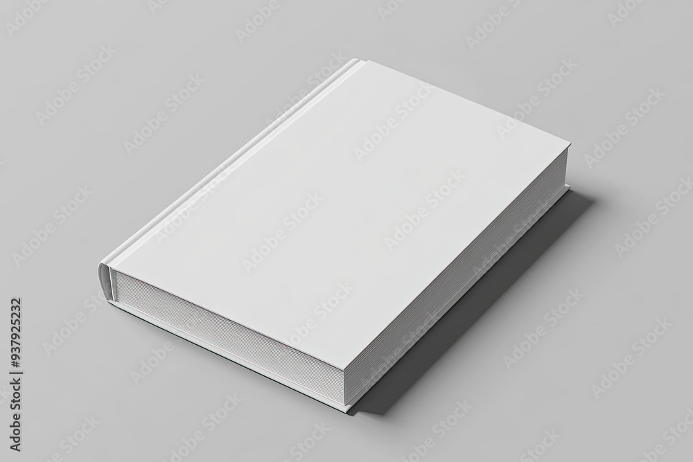 3D rendering of a white book mockup, square in shape, with a hardcover, isolated on a gray background,. Created with Ai 3D rendering of a white book mockup, square in shape, with a hardcover, isolated on a gray background,. Created with Ai