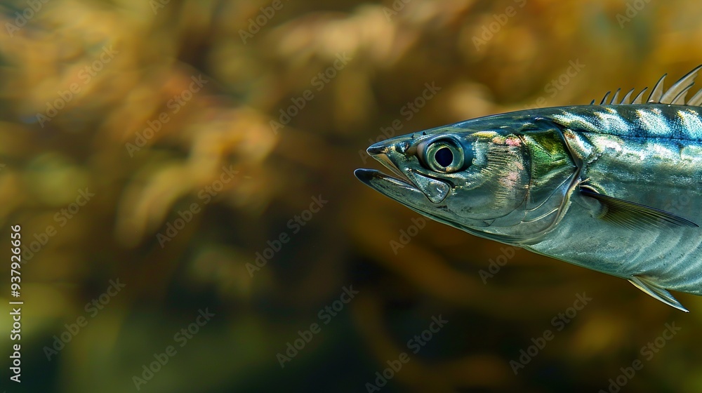 Fototapeta premium Close-Up of a Mackerel Swimming in the Ocean