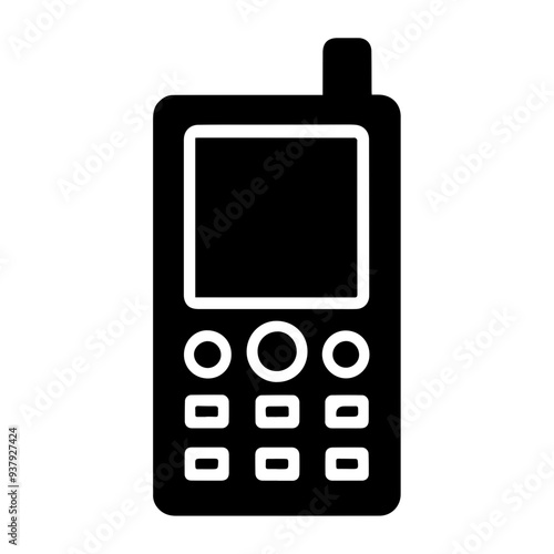 Mobile phone isolated on white icon