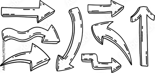 Artistic Brush Stroke Arrows
