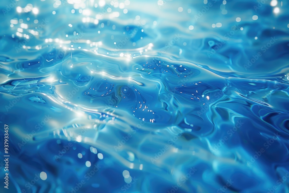 A serene blue water scene with no ripples or disturbances A serene blue water scene with no ripples or disturbances