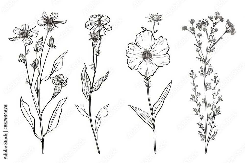 A collection of blooms growing together in a row A collection of blooms growing together in a row