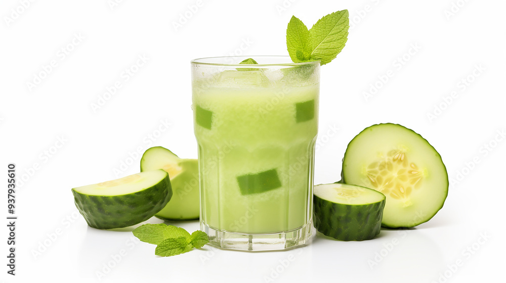 Fresh Watermelon Juice on White Background Fresh Watermelon Juice on White Background