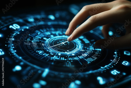 Project management concept, Planning the successful and efficient implementation of the project in the specified time period. Businessman touching project management icon on virtual screen