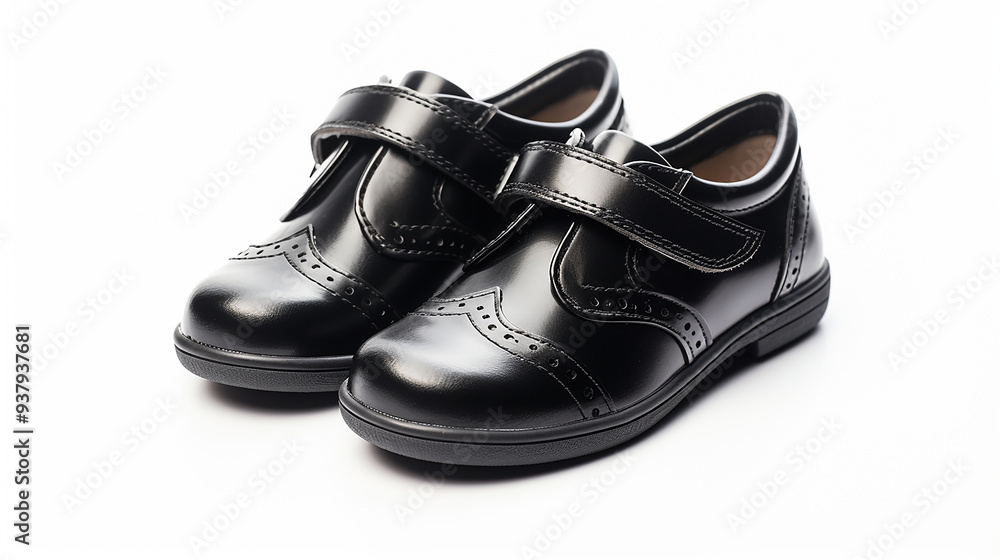 Black Girl Student Shoes Isolated on White Background Black Girl Student Shoes Isolated on White Background
