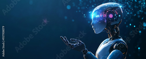 artificial intelligence and ai robot, blockchain, future photo