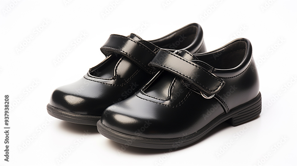 Black Girl Student Shoes Isolated on White Background Black Girl Student Shoes Isolated on White Background
