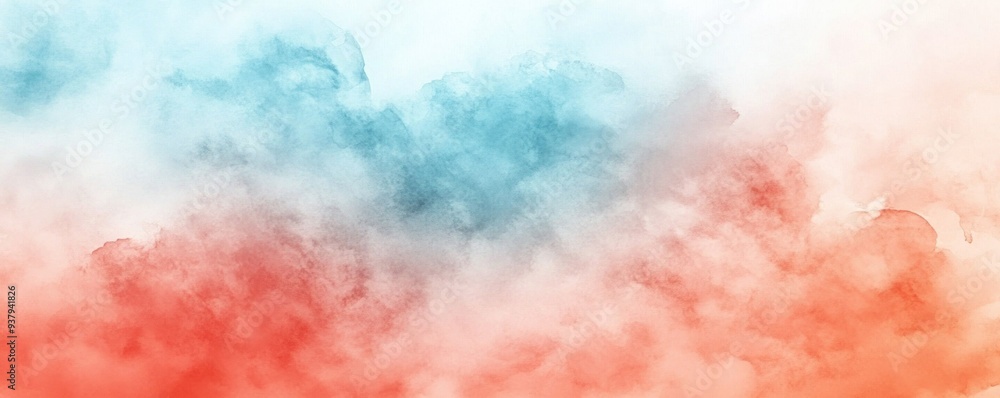 Fototapeta premium A vibrant swirl of blue and red smoke creating an abstract and dreamy background with a soft, ethereal feel.