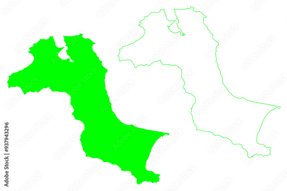Bangka island (Republic of Indonesia, South East Asia) map vector illustration, scribble sketch Banka map Bangka island (Republic of Indonesia, South East Asia) map vector illustration, scribble sketch Banka map