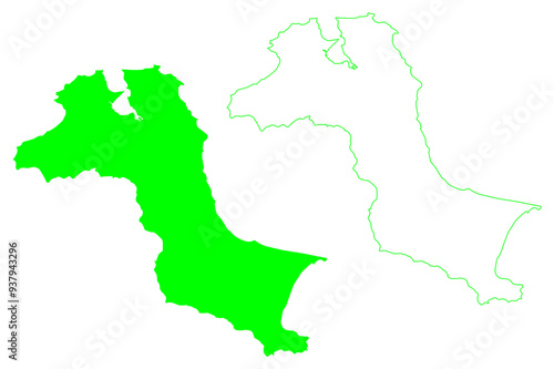 Bangka island (Republic of Indonesia, South East Asia) map vector illustration, scribble sketch Banka map