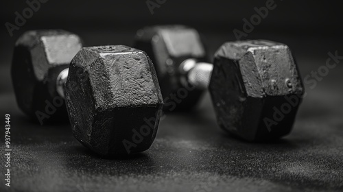 Obraz na płótnie Fitness blog background image featuring dumbbells w salonie