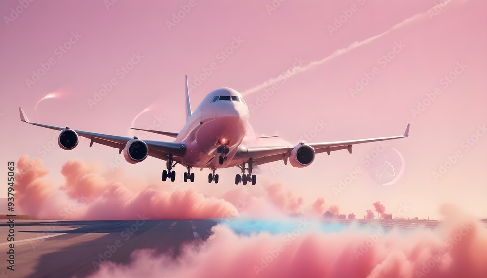 Jumbu Jet Commercial airplane on white background instant frame Flying airplane symbol Jumbu Jet Commercial airplane on white background instant frame Flying airplane symbol