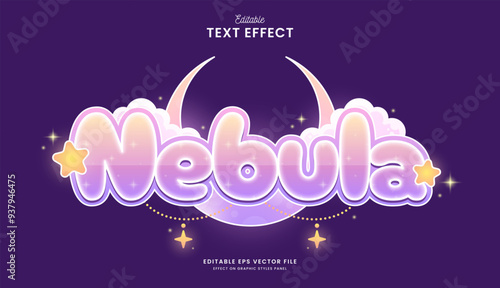 decorative nebula moon editable text effect design