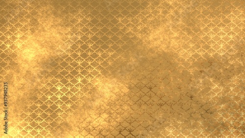 金色の和柄模様・背景	