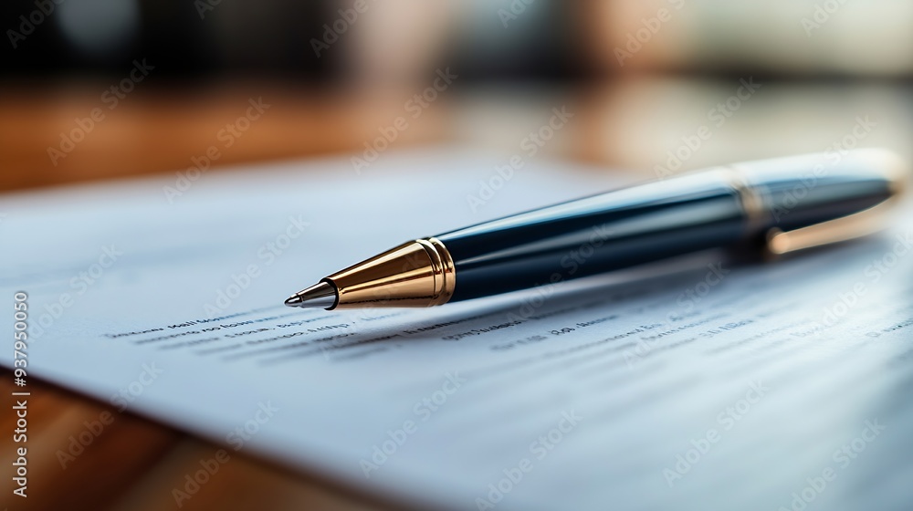 Fototapeta premium The estate agents signature on the contract finalized the mortgage agreement marking a significant investment in the housing property for business purposes Homework : Generative AI