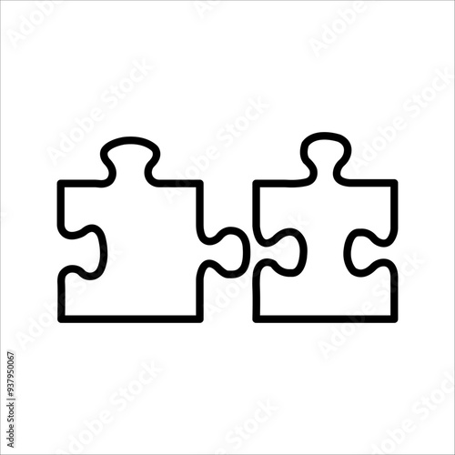 Puzzle compatible icon. Jigsaw agreement vector illustration on white isolated background. Icon vector illustrator.
