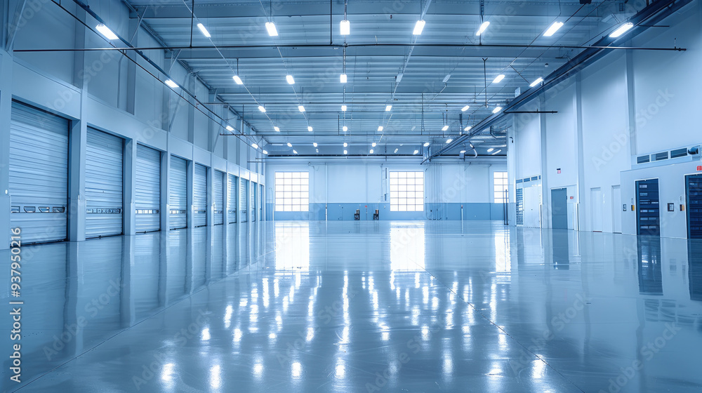 Bright, modern warehouse. Generative AI. Bright, modern warehouse. Generative AI.