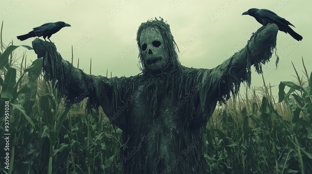 Fototapeta premium Haunting Figure in the Fields
