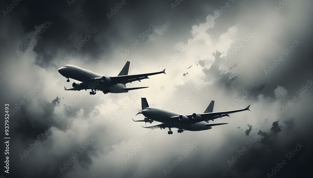 Jumbu Jet Commercial airplane on white background instant frame Flying airplane symbol Jumbu Jet Commercial airplane on white background instant frame Flying airplane symbol