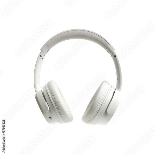 White Wireless Headphones Isolated on White Background photo