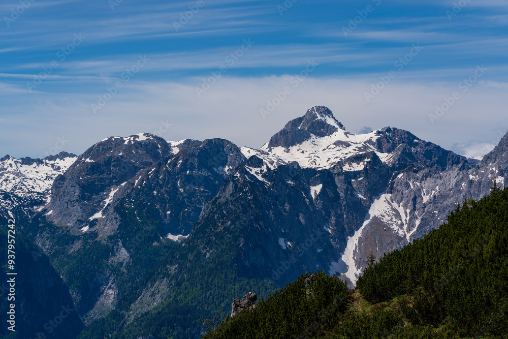 Panoramic view of the mountains in Berchtesgadener Land in Bavaria, Germany. Panoramic view of the mountains in Berchtesgadener Land in Bavaria, Germany.