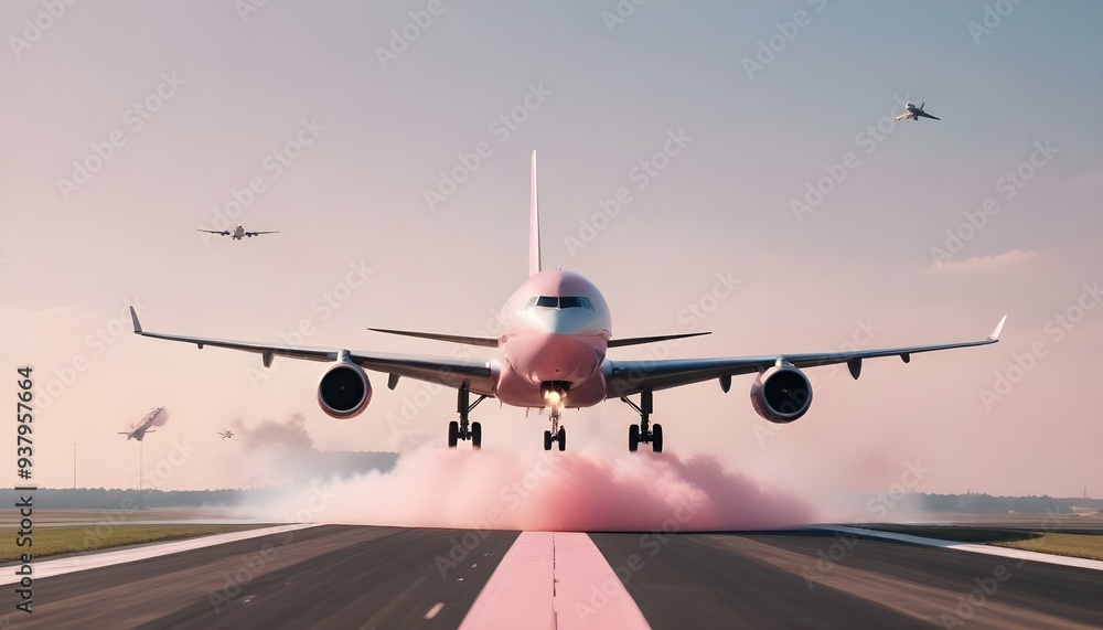 Jumbu Jet Commercial airplane on white background instant frame Flying airplane symbol Jumbu Jet Commercial airplane on white background instant frame Flying airplane symbol