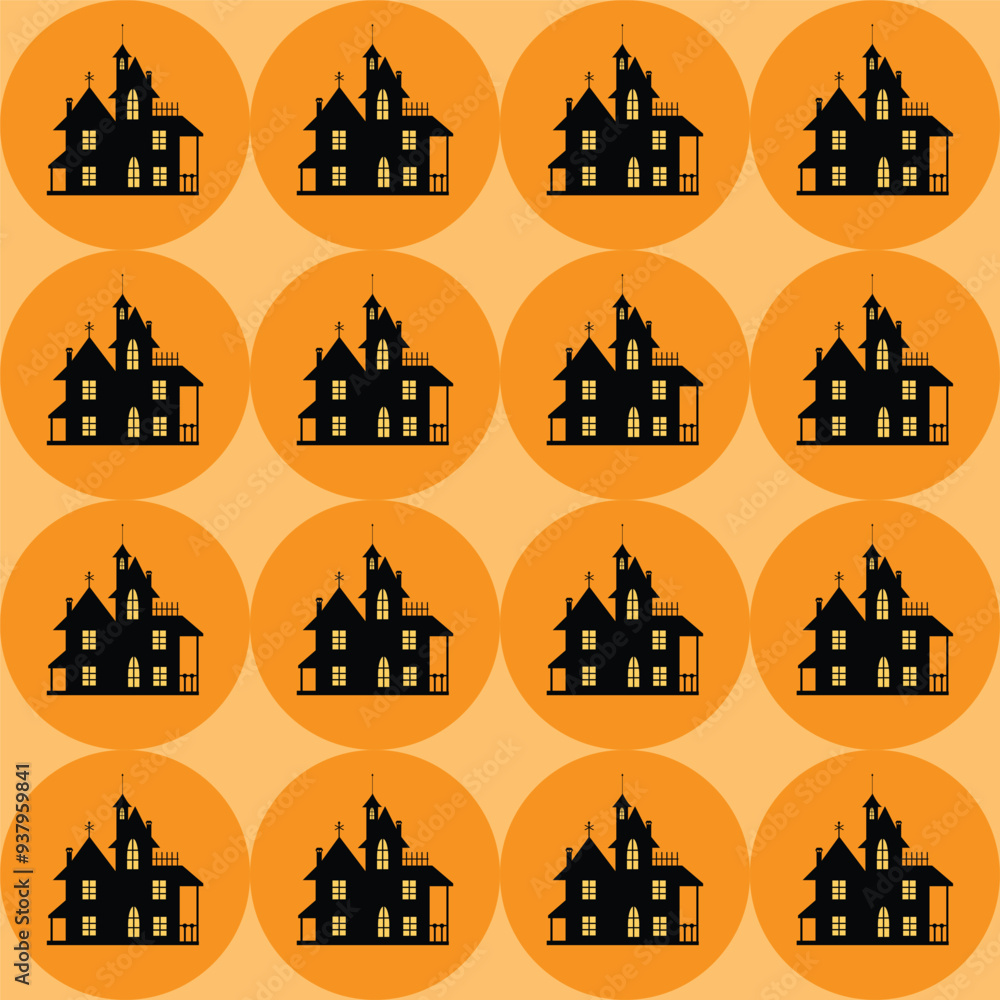 Obraz premium Haunted house pattern 8