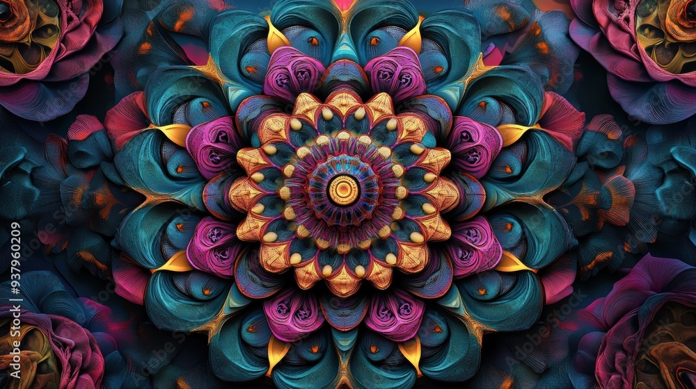 Colorful Mandala Flower Colorful Mandala Flower